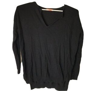 Joe Fresh Womans Large Long Sleeve V- Neck‎ Black Sweater